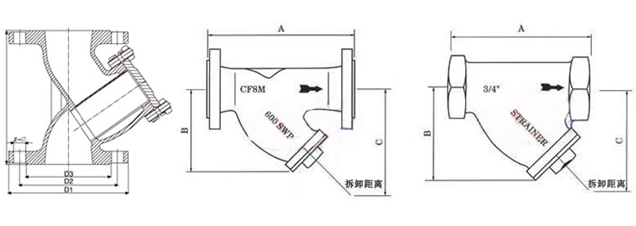 Y型過(guò)濾器的結(jié)構(gòu)特點(diǎn)圖