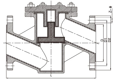 H41F4-10/16、H41F46-10/16襯氟止回閥結構圖片